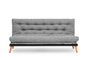 Atelier Del Sofa Saki - Sofá cama de 3 plazas, Gris claro